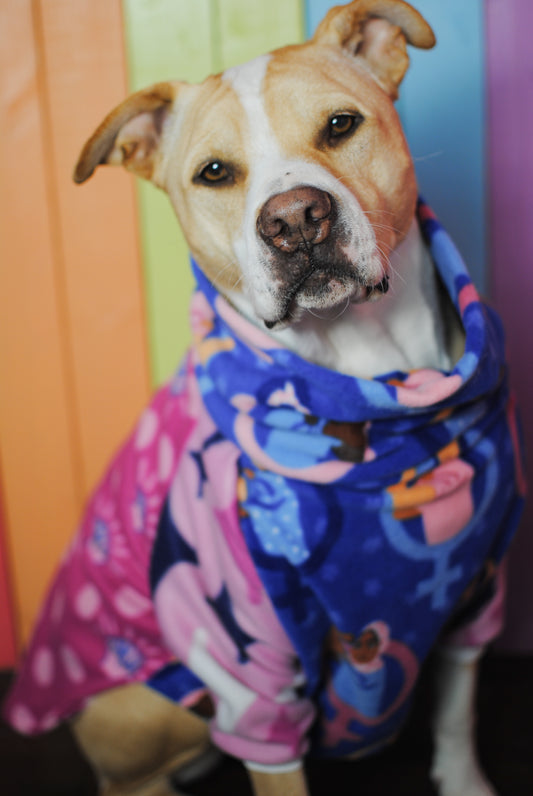 Girl power mix and match fleece dog sweatshirt