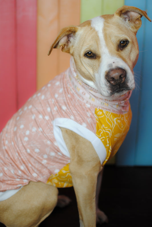 Girl power mix and match print size medium stretchy dog tank top