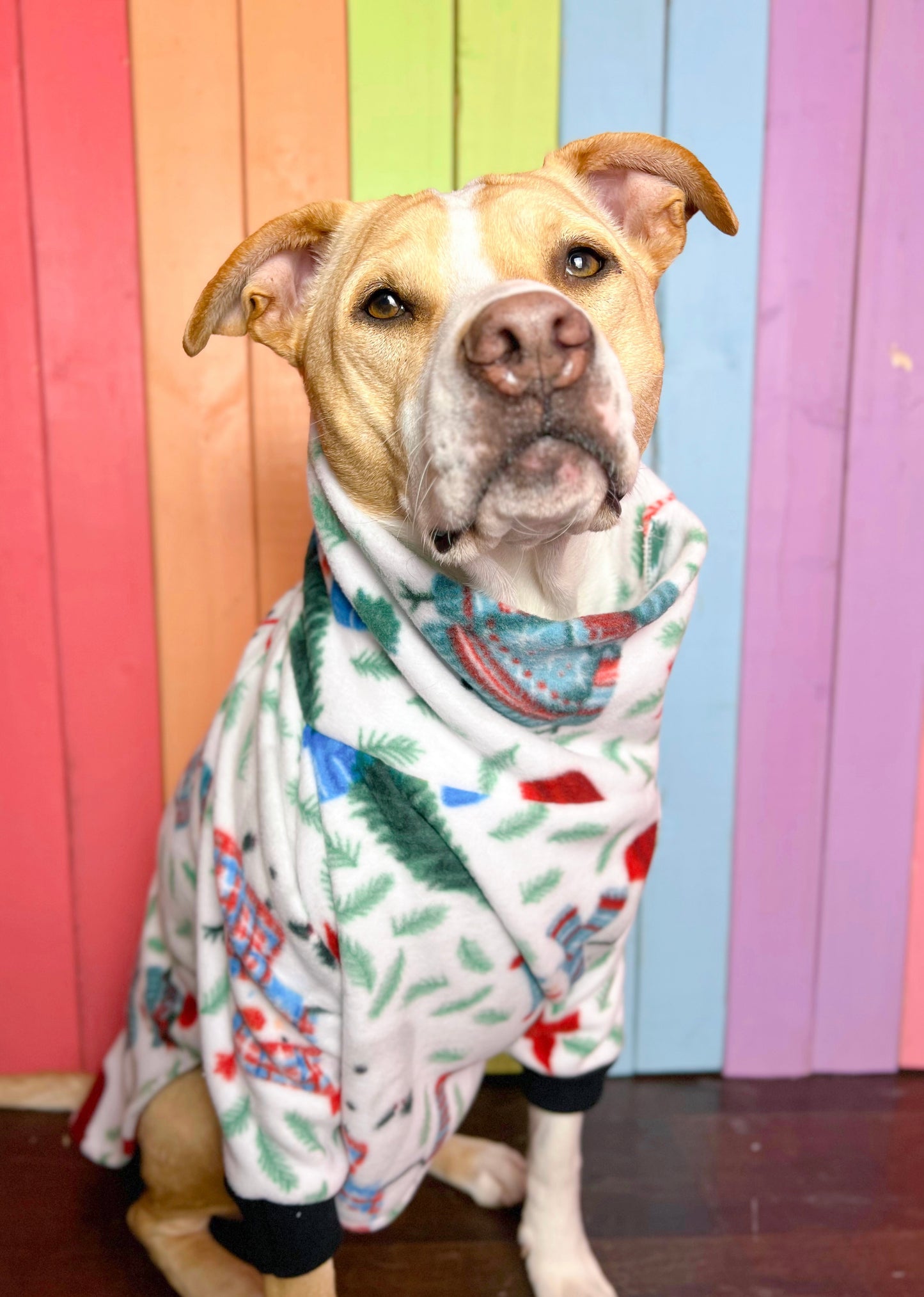 Woodland snowman print Long sleeve fleece dog sweatshirt