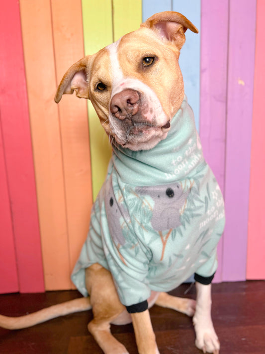 I love you to the moon koala print Long sleeve fleece dog sweatshirt