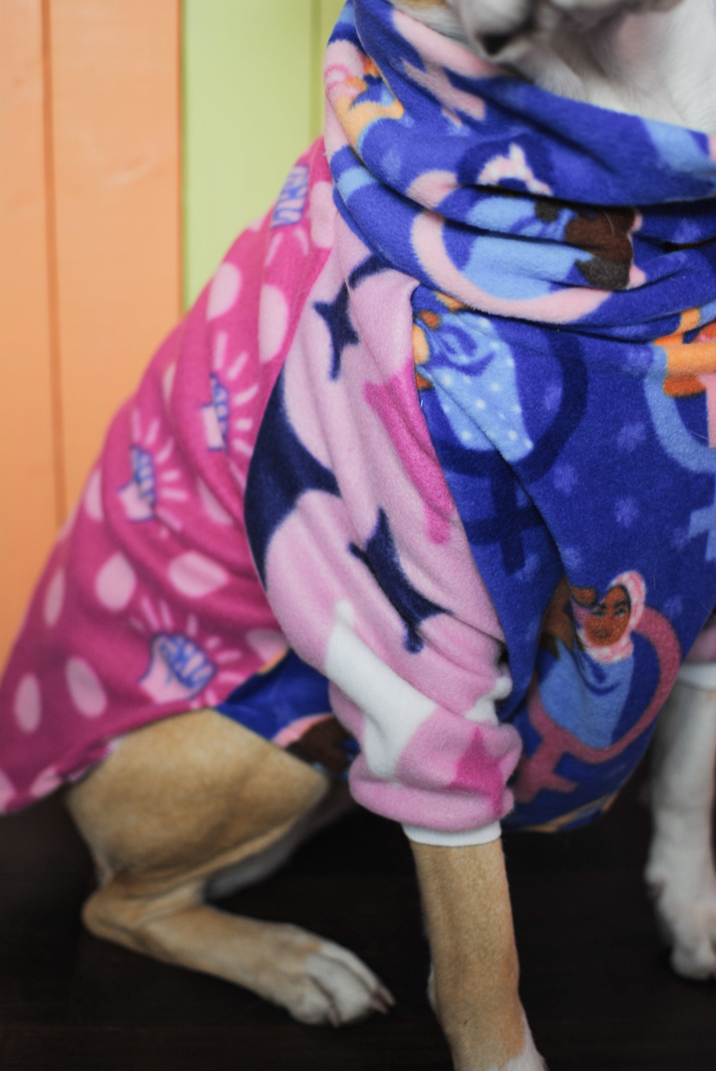 Girl power mix and match fleece dog sweatshirt