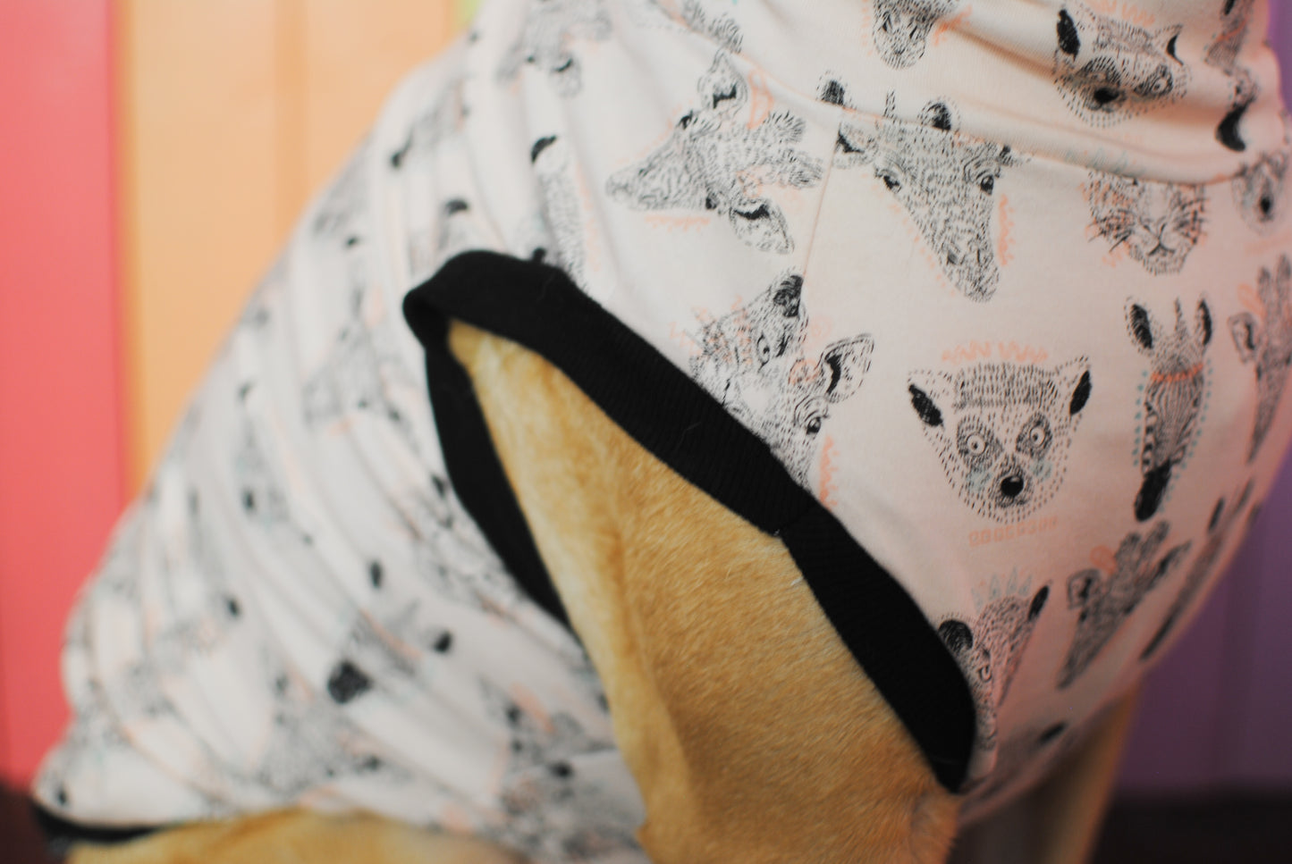 Safari animals print size medium stretchy dog tank top