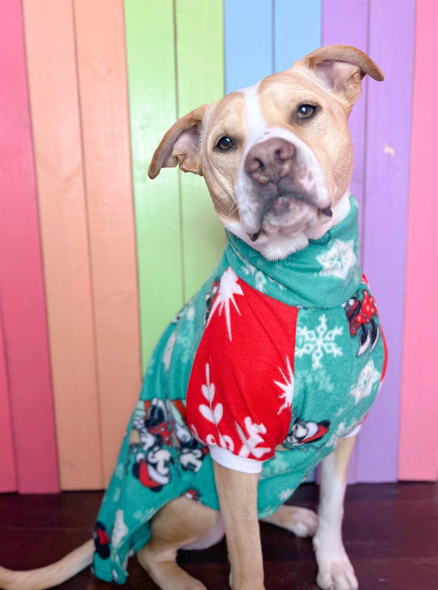 Mickey and minnie christmas Long sleeve fleece dog sweatshirt