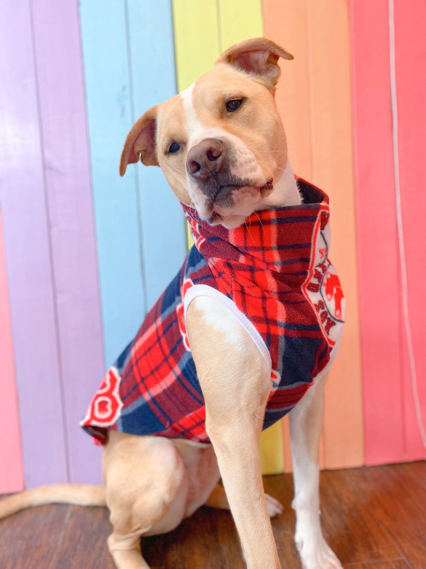 Boston Red Sox fleece sleeveless dog sweatshirt