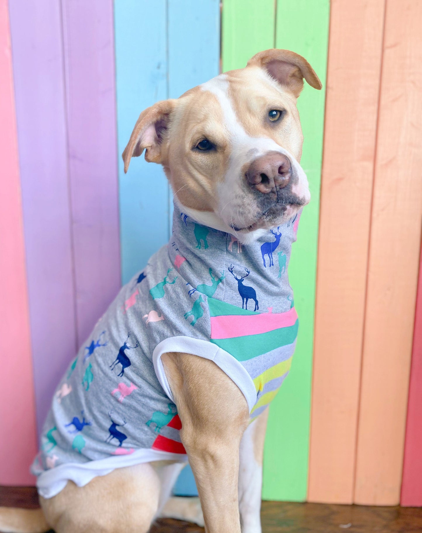 Deer print size medium stretchy dog tank top